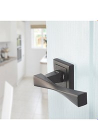 Resim Yale Verona Serisi - Rozetli Kapı Kolu - Siyah 