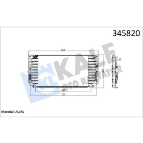 Resim Kale Mtxdpn Klima Kondenseri Corolla 1.6 Si-1.8 Gt Ae 101 92-97 692X342X20 Al/al 