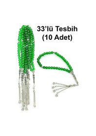 Resim 10 Adet 33lü Hac Umre Hediyelik Tesbih - Yeşil 