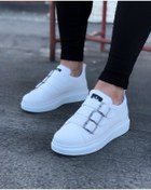 Resim WG Fashion Mp050 Bt Bağcıksız Tokalı 3 Bantlı Ortopedik Yüksek/kalın Taban Erkek Sneaker Beyaz 