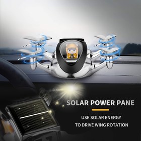 Resim AAZRZRZ Güneş Enerjili Drone Aromaterapi Difüzörü - Siyah ve Altın, Çift Pervaneli Uzun Ömürlü Araba Hava Temizleyici, Otomatik, Ofis ve Ev Kullanımı İçin Yaratıcı Havalandırma Klipsi Tasarımı, Otomatik Aksesuar 