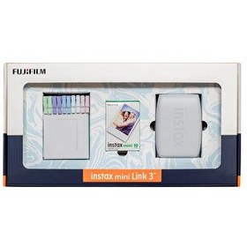 Resim Fujifilm Instax Mini Link 3 Beyaz Akıllı Telefon Yazıcısı Bundle Box 