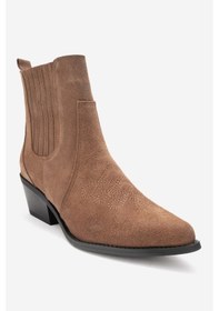 Resim Luvishoes Julıeta Toprak Süet Hakiki Deri Kadın Western Bot Toprak 