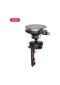 Resim 15w Magsafe Kablosuz Araç Şarjı Kancalı Telefon Tutucu Makaralı Kablo Siyah 