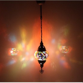 Resim Dekoratif KARALP MOZAİK AVİZE TEKLİ GECE LAMBASI AVİZE 