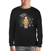 Resim Squid Game - Robot Bebek Mermi Siyah Çocuk Sweatshirt 