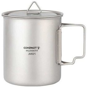 Resim Pazly Titanyum 750ml Kahve Kupa Çay Bardağı, Katlanabilir, Ultralight Taşınabilir Gümüş 