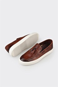 Resim Elle Shoes Taba Deri Erkek Loafer 