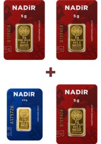 Resim Nadir Gold 24 Ayar 17,5 Gram Külçe Altın 3 Adet 5 Gram Külçe Altın + 1 Adet 2,5 Gram Külçe Altın 