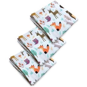 Resim 110 X 110 Cm Çok Amaçlı Bebek Müslin Örtü Battaniye Doğa 3 Adet Çok Renkli 