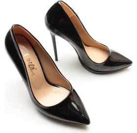 Resim İdil Idil Siyah Rugan Platform Kadın Topuklu 