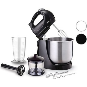 Resim Inox Taslı Mikser - Blender Seti 5 Kademe Hız+turbo Hamur Yoğurma+ Kase 300w600ml Hazne700ml Ölçü Kabı Smx-2731 5256 