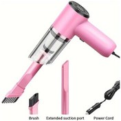 Resim Lumaworld Pembe 12v Araç İçi Şarjlı Güçlü Mini El Süpürgesi Ev Ve Kedi Tüyü Temizliği İçin 