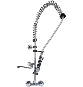 Resim Eurofaz Duvara Monte Ara Musluklu Endüstriyel Mutfak Bataryası Ön Yıkama Duşu Eurofaz104 