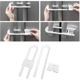 Resim K-Yonlineticaret Bebek Çocuk Çekmece ve Dolap Koruma Raylı Güvenlik Sistemi Emniyet Kilidi 