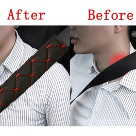 Resim Ecarteks HER ARACA UYGUN SUNİ DERİ - SÜNGERLİ EMNİYET KEMER PEDİ-KIRMIZI 