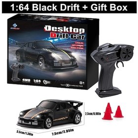 Resim 1/64 2.4g Yüksek Hızlı Drift Rc Araba 4wd Uzaktan Kumanda Araba Dört 1-64 Black Box Siyah 