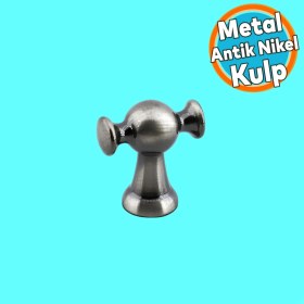 Resim Nzb Kulp Düğme Tek Vidalı Çekmece Kulbu Kulpları Mutfak Mobilya Dolabı Dolap Kulpu Antik Nikel 