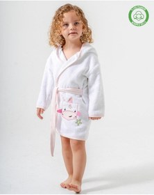 Resim Balinalı Bornoz Beyaz-pembe Beyaz - Pembe 