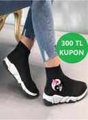 Resim ROSTO Kuromi Baskılı Rahat Unisex Çorap Tarzı Bez Ayakkabı 
