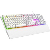 Resim Rampage KB-RX77 Runner Beyaz USB Rainbow Aydınlatmalı Q Bilek Destekli Gaming Klavye 