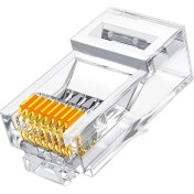 Resim Aogo RJ45 Cat6 Konnektör 100 Adet 8P8C Ethernet Jakı RJ45 Cat6 Konnektör Ethernet Kablo Sıkma Uç RJ45 Fiş Network 