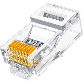 Resim Aogo RJ45 Cat6 Konnektör 100 Adet 8P8C Ethernet Jakı RJ45 Cat6 Konnektör Ethernet Kablo Sıkma Uç RJ45 Fiş Network 