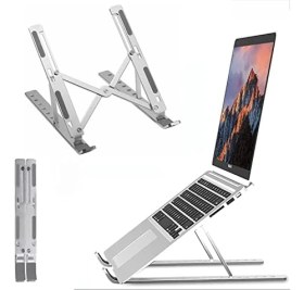 Resim Taşınabilir Laptop Stant Bilgisayar Stant Notebook Stant Tüm Laptoplarla Uyumlu Bilgisayar Standı Taşınabilir Metal Kaymaz Stant Dizüstü Bilgisayar Stantları Stantı 