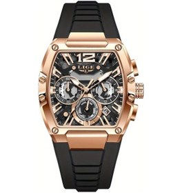 Resim Fochsia Lıge Öğrenci Saati - Kadran Ve Rose Golden Black Spor Kronograf Deri Kordon Diğer 