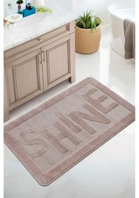 Resim Doğal Kaymaz Taban Banyo Paspas Uzun Ömürlü Yumuşak Dokulu Su Emici Yıkanabilir Shine 60x100 Vizon 