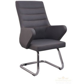 Resim Boras Krom Deri Misafir Koltuğu Bekleme Koltuğu Ofis Koltuğu Füme 