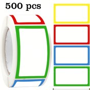Resim 250 Etiket/Rulo Renkli Boş Etiketler El Yazısı İşaretleme Rulo Sınıflandırma İşaretleme Etiketleri PVC Kendinden Yapışkan Büyük Şişe Baharat Etiketi Kavanoz Etiketleri 