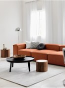 Resim S Home Design Concept Frida 3 Modül Modüler Mini Köşe Koltuk / Üçlü Kanepe, Keten, Kiremit 