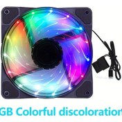 Resim Cloud011 15 Işık Renkli Siyah Fan 4.72inç Rgb Led Sessiz Soğutma 4 Pinli Bilgisayar Kasası 