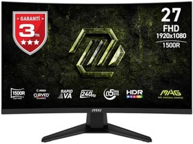 Resim MSI 27 MAG 275CF X24, Gaming Monitör, FHD, 16:9, Curve, 1500R, Rapid VA, 240Hz, 0.5ms (Min.), Adaptive-Sync 