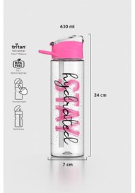 Resim Renga Falcon Stay Desenli 630 Ml Pipetli Tritan Matara 912016 Fuşya Fuşya 