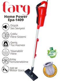 Resim Farg HOME POWER EPA-1409 Kablolu Dikey Süpürge | Kırmızı - Antrasit (İki farklı renk seçeneğiyle) 
