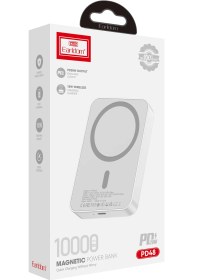 Resim EARLDOM PD48 10.000 mAh 15W Kablosuz Şarj ve 20W Type-C Çıkışlı PD Hızlı Şarj Powerbank - Beyaz 
