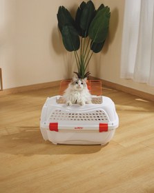 Resim M-Pets Eco Giro Carrier Kedi ve Küçük Irk Köpek Taşıma Çantası 51.6x32.7x29.6 Cm Beyaz/Turuncu Small 