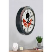 Resim Bahat Atatürk Salon Ofis Duvar Saati Gri Metal Çerçeve 36 cm 
