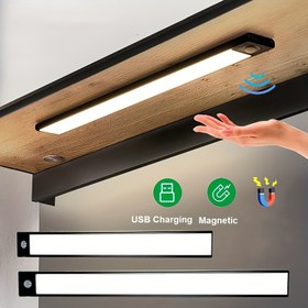 Resim Ultra ince LED akıllı gece lambası, hareket sensörlü USB şarj edilebilir dolap ışığı, dolaplar, gardırop, yatak odaları, mutfaklar altında aydınlatma için uygun 