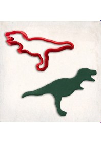 Resim Tyrannosaurus Rex Dinozor Kurabiye Kalıbı Şekillendirici Kopat KIrmızı 
