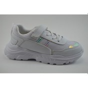 Resim Cool Kids 20-S01 Beyaz Gümüş Cırtlı Filet Kız Çocuk Spor Ayakkabı Beyaz 