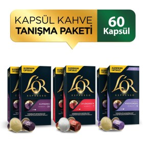 Resim L'OR Nespresso Uyumlu Kapsül Avantaj Paketi (L'or Supremo + Splendente + Lungo) X 2 