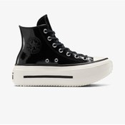 Resim Converse Chuck Taylor All Star Lift Double Stack Platform Deri Kadın Siyah Sneaker A12977c Siyah 