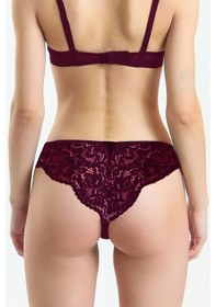 Resim Magic Form 475 Kadın Arkası Dantel Taşlı Külot-bordo Bordo 