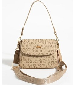 Resim Just Polo Kadın Baskılı Ayarlanabilir Askılı Shopper Lüks El & Omuz Çantası Shoulder Bag Vizon 