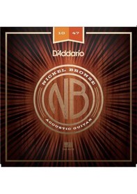 Resim D'addario Nb1047 Nickel Bronze Akustik Gitar Tel Seti - 10-47 Extra Light Profesyonel Kaplanmamış Premium Alaşım, Gitarın Doğal Ahşap Tonunu Öne Çıkarır, Berrak Ve Odaklanmış Ses 