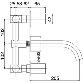 Resim Nsk Tresa N2191502 Ankastre Lavabo Bataryası Krom İç Set Dahil 