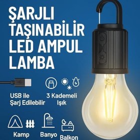 Resim Kamp Lambası Feneri Vintage LED Kamp Feneri Suya Dayanıklı Açık Yürüyüş için Kamp Işık Lambası Elektrik Kesintisi Acil Ev Arka Bahçe Verandası Balkon Teras (Solar Ampul) 